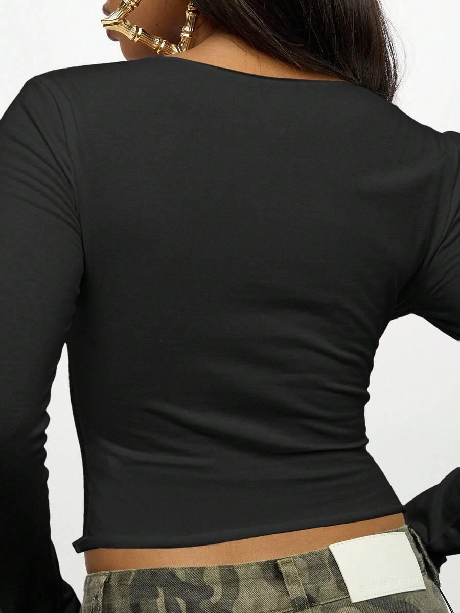 SUMWON CZARNY TOP PRINT S06__S