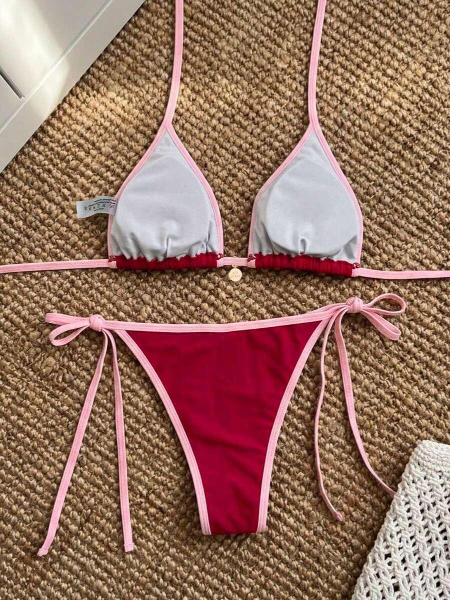 SWIM MOD DÓŁ OD BIKINI KONTRAST WIĄZANIE S09__L