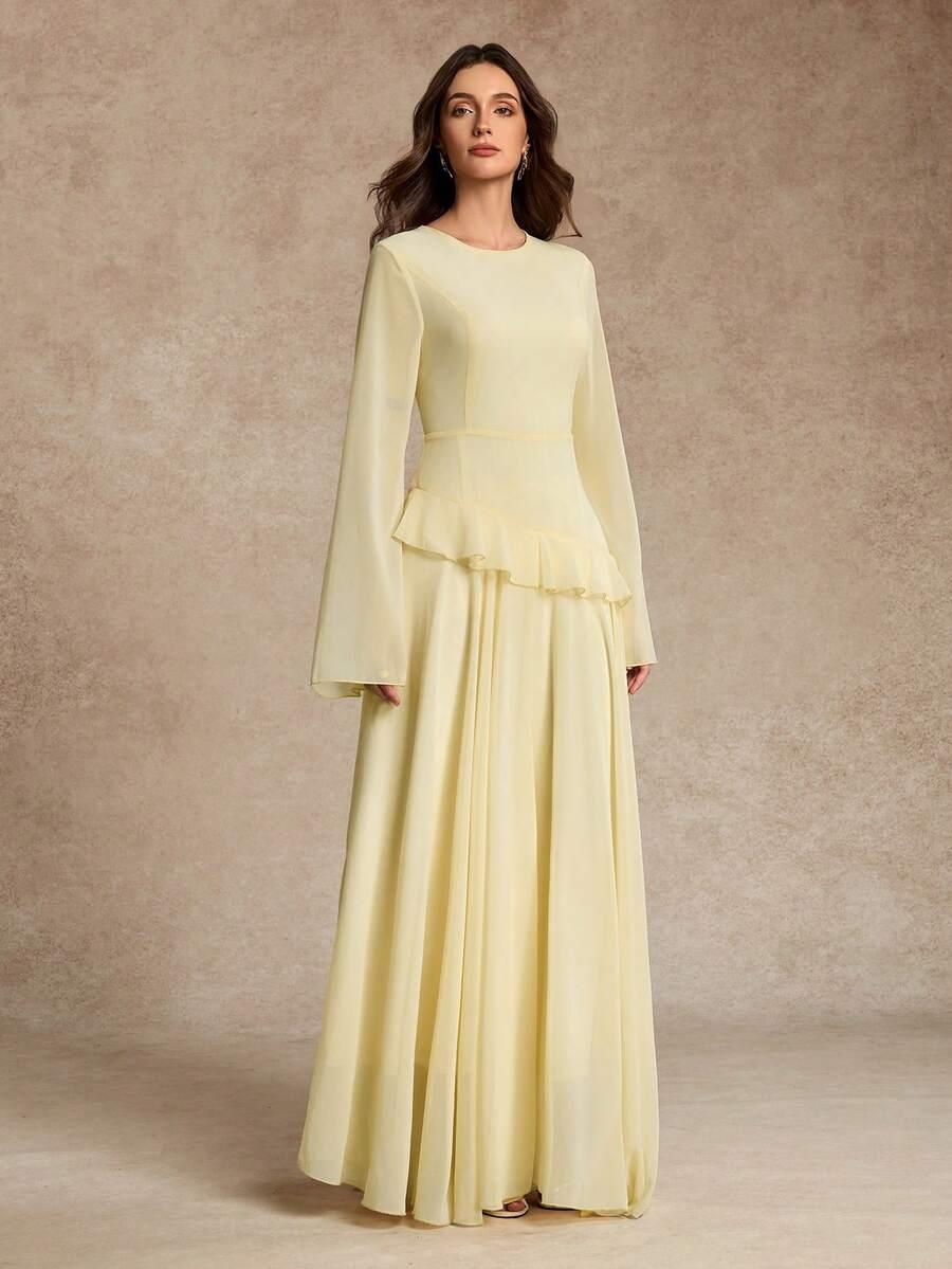 SHEIN ŻÓŁTA MAXI SUKIENKA S06__XS