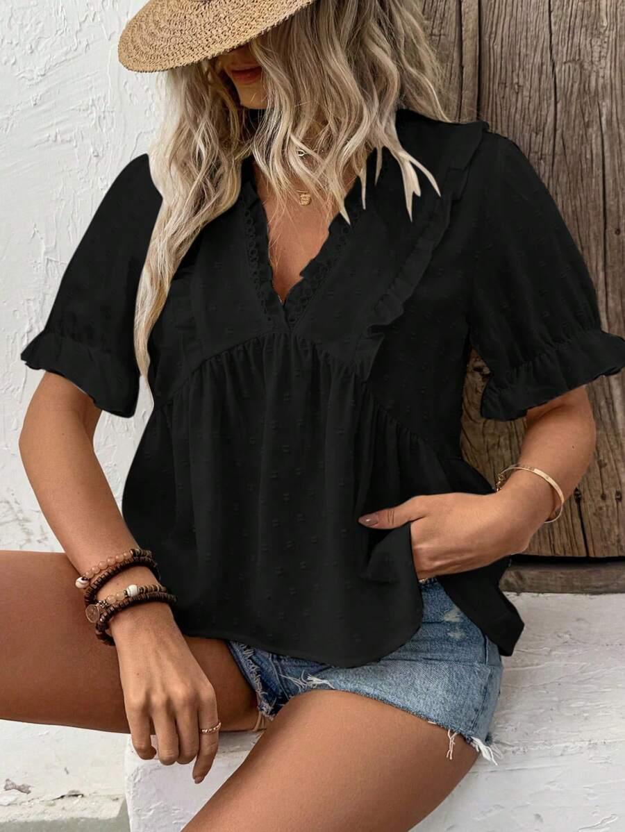 SHEIN CZARNA BLUZKA V-NECK S06__46