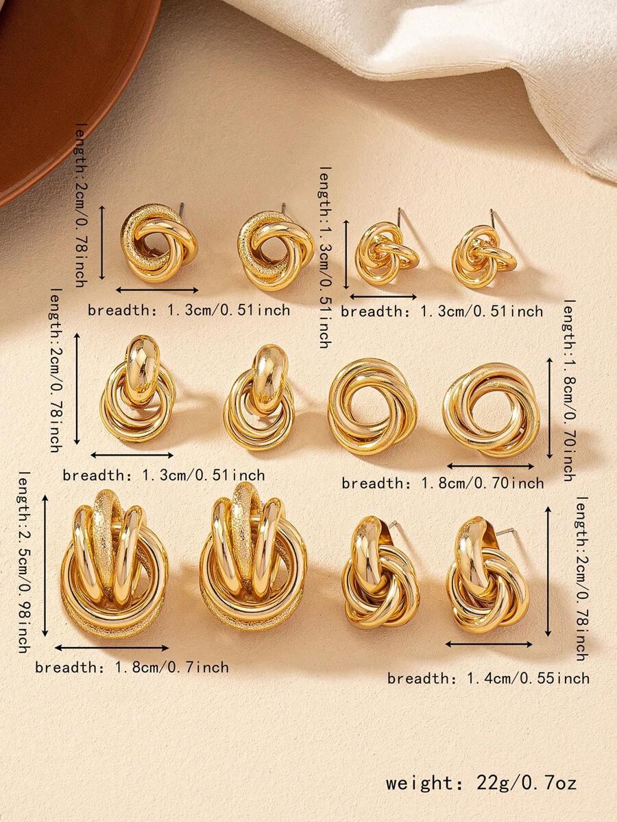 SHEIN ZŁOTE KOLCZYKI 5-PACK S07