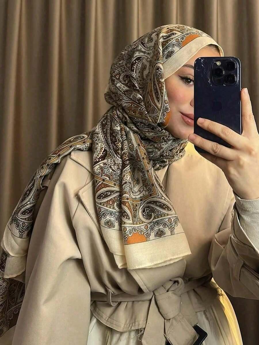 SHEIN CHUSTA NA GŁOWĘ WZÓR 90X180