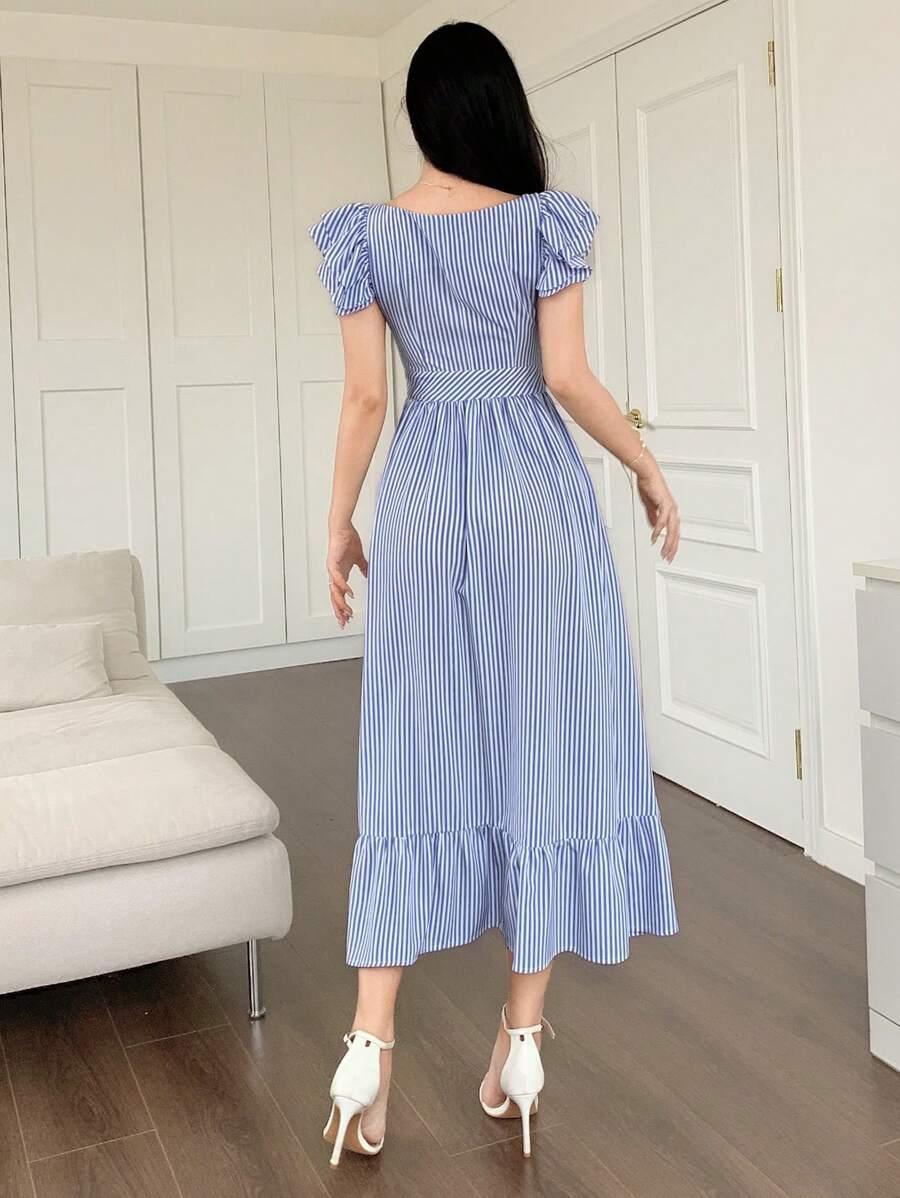 SHEIN NIEBIESKA SUKIENKA PASKI