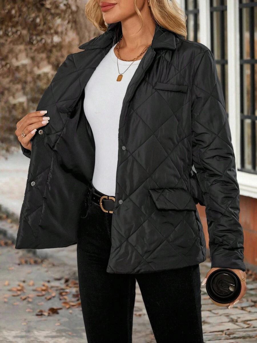 SHEIN CZARNA PIKOWANA KURTKA W01__M