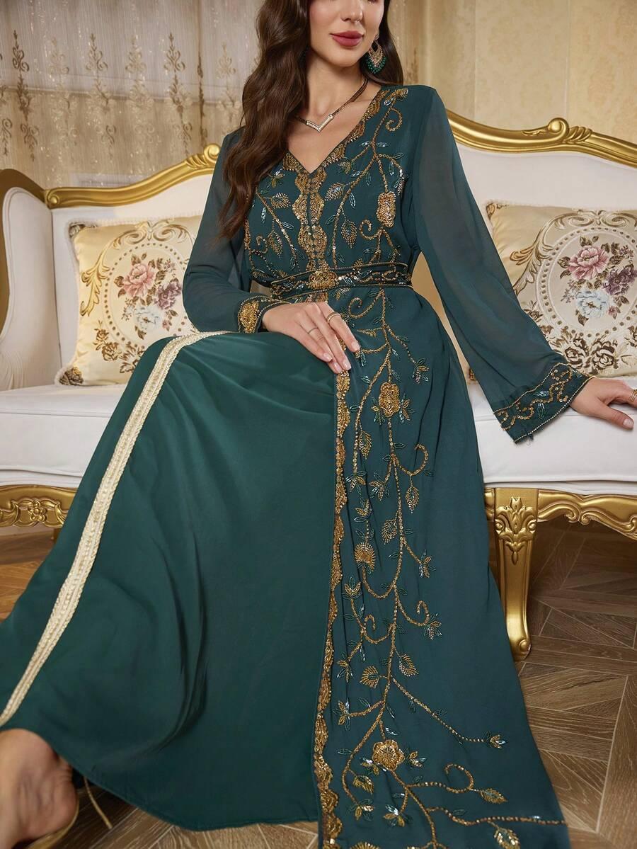 SHEIN ZIELONA SUKIENKA ZDOBIENIE