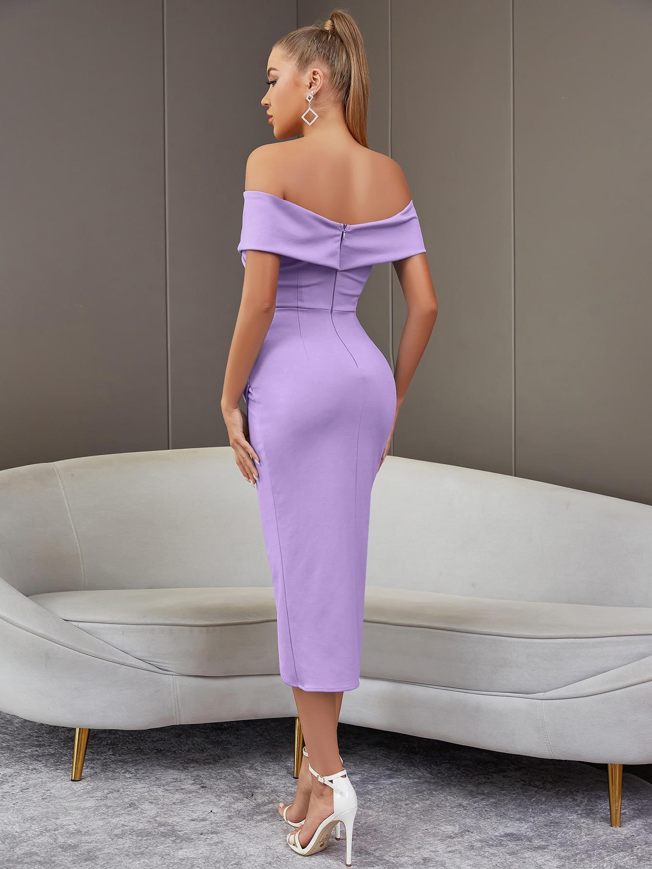 SHEIN FIOLETOWA MIDI SUKIENKA S06__S