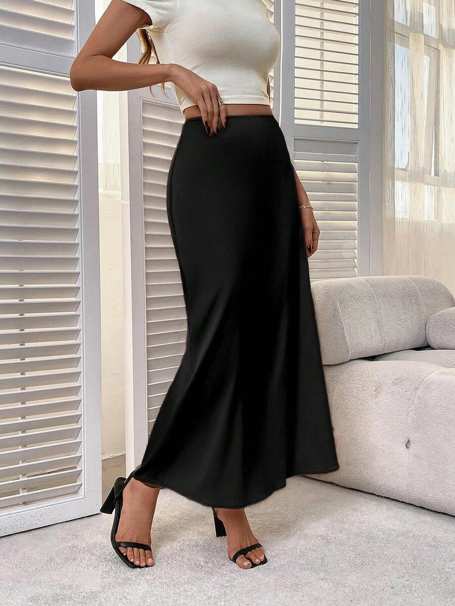 SHEIN CZARNA MAXI SPÓDNICA S06__S