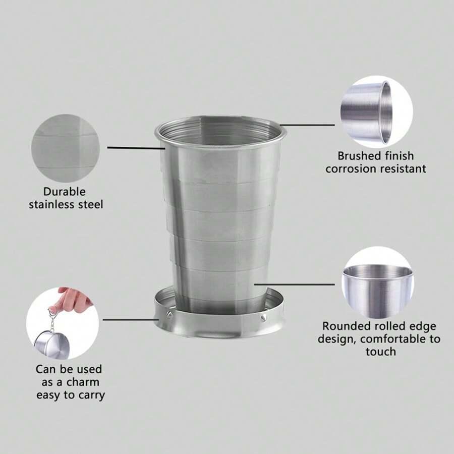 SHEIN SKŁADANY METALOWY KUBEK TURYSTYCZNY S07__250ML