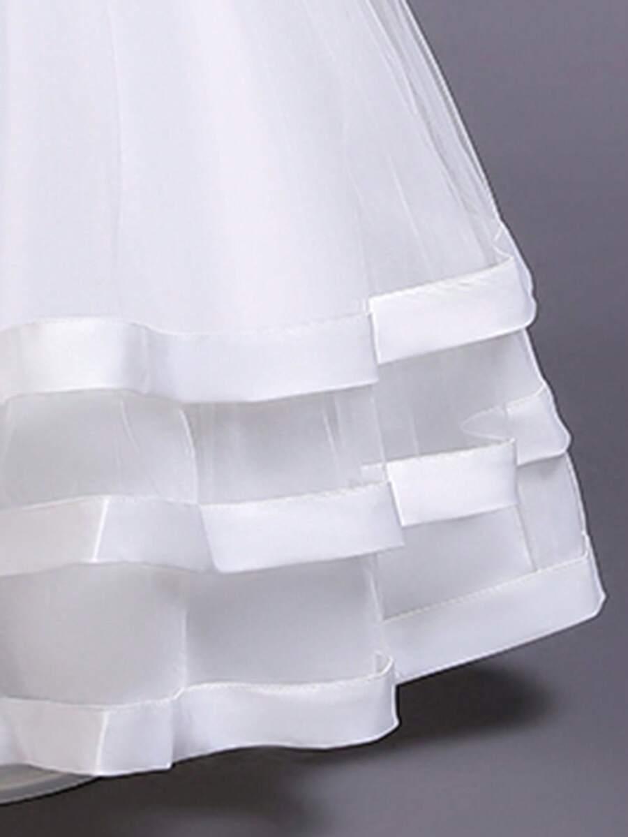 SHEIN BIAŁA TIULOWA SUKIENKA ZDOBIENIE S06__116-122