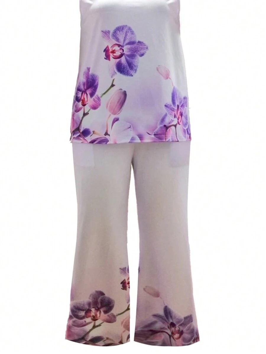 SHEIN FIOLETOWY KOMPLET TOP SPODNIE S06__50