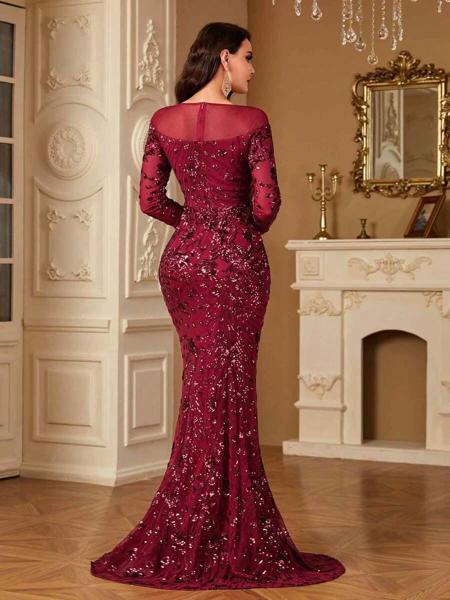HEZIXI CZERWONA MAXI SUKIENKA S06__M
