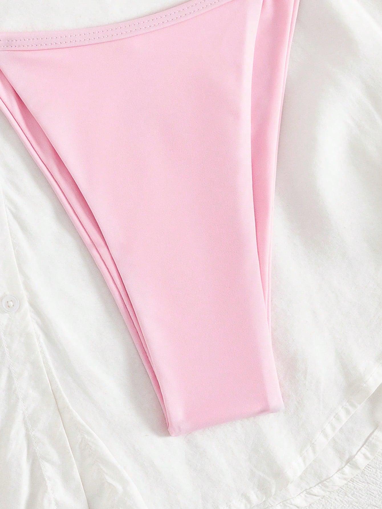 SHEIN RÓŻOWY STRÓJ KĄPIELOWY ZDOBIENIE S09__M
