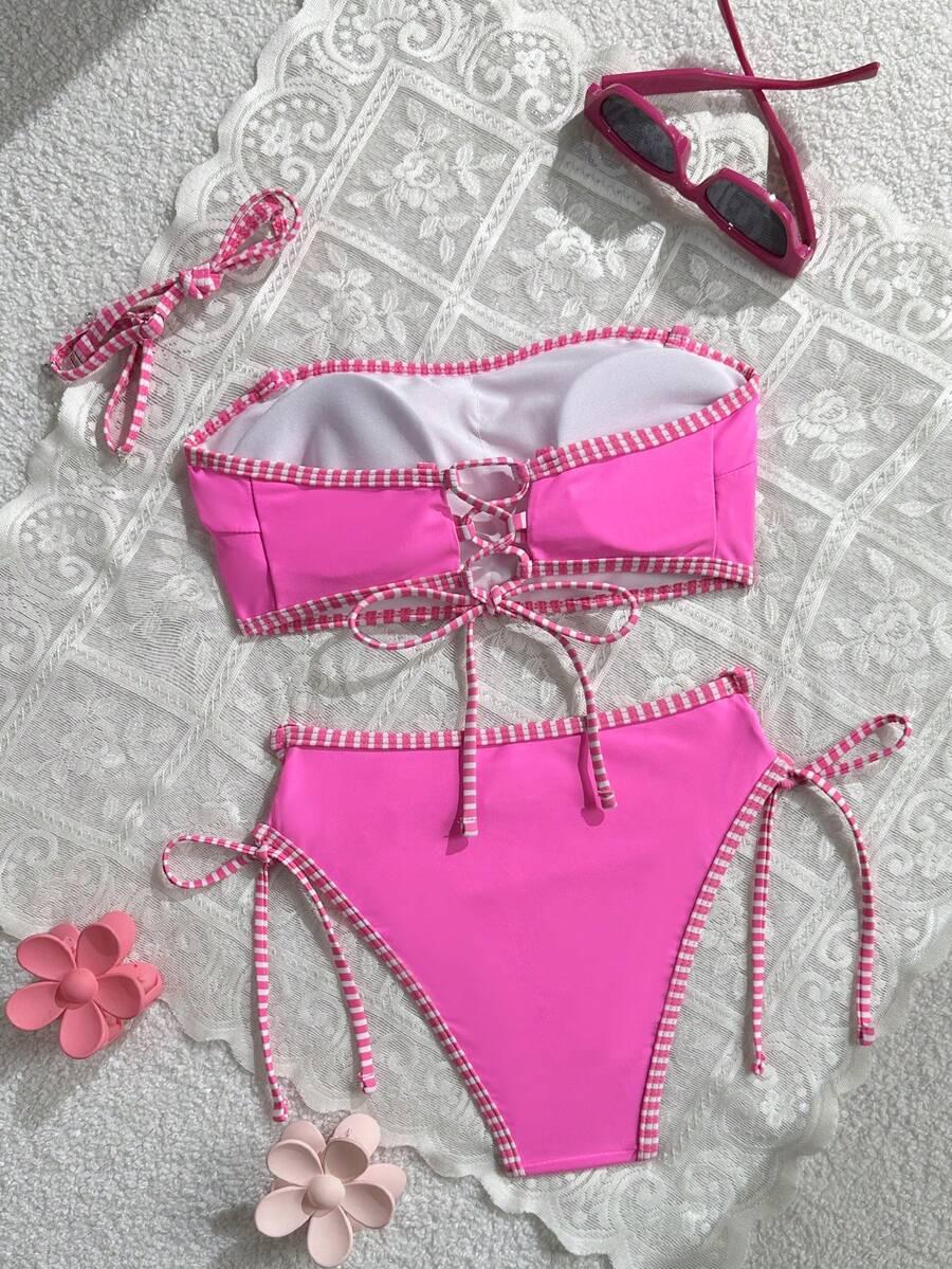 SHEIN RÓŻOWY DWUCZĘŚCIOWY STRÓJ KĄPIELOWY S09__XL