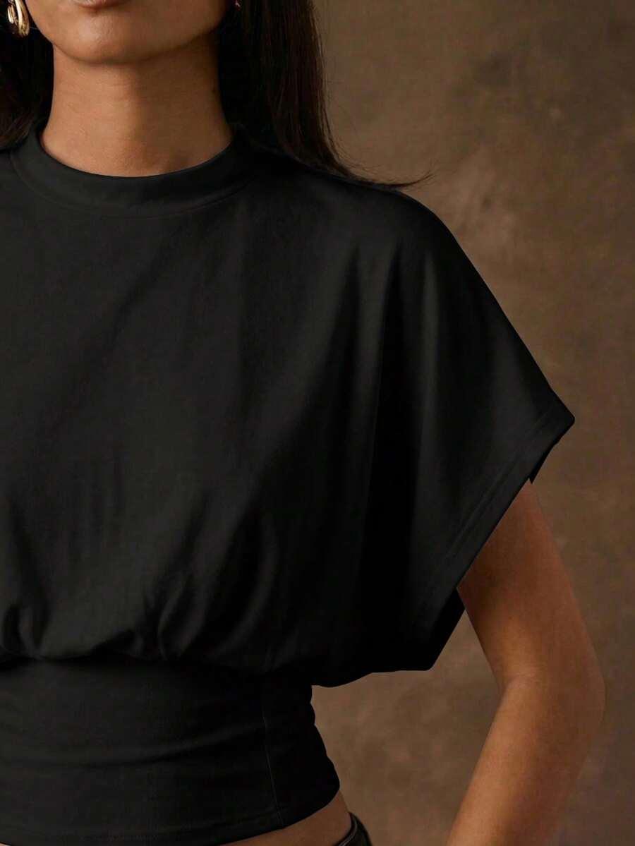 SHEIN CZARNY TOP OKRĄGŁY DEKOLT S06__XL