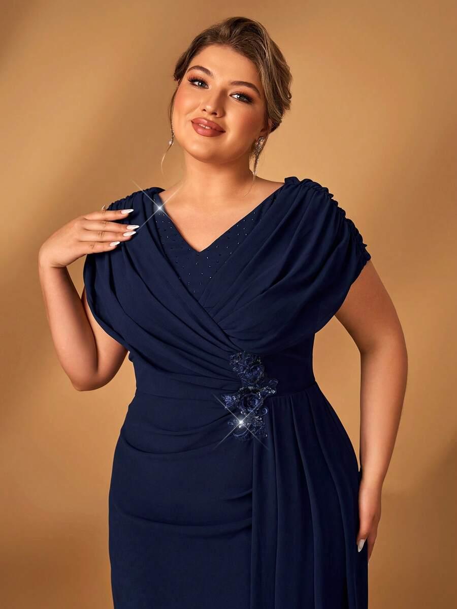 SERIN GRANATOWA MAXI SUKIENKA ZDOBIENIE TIUL S06__46