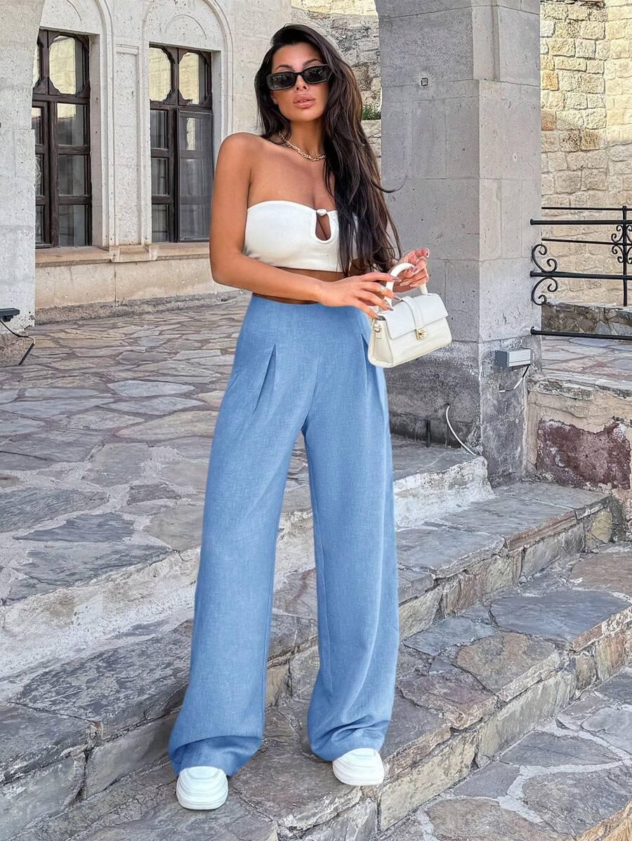 EURMUSE NIEBIESKIE SPODNIE CASUAL S06__M