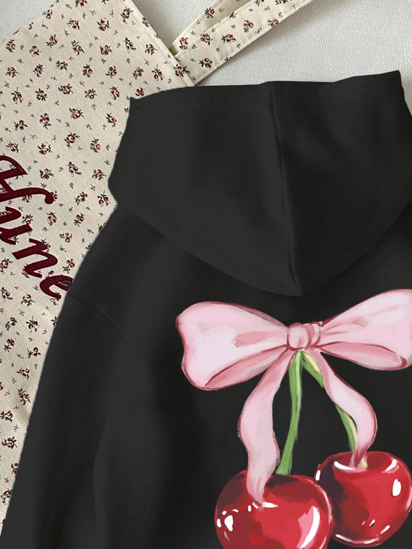 SHEIN CZARNA BLUZA KAPTUR NADRUK S06__140-146