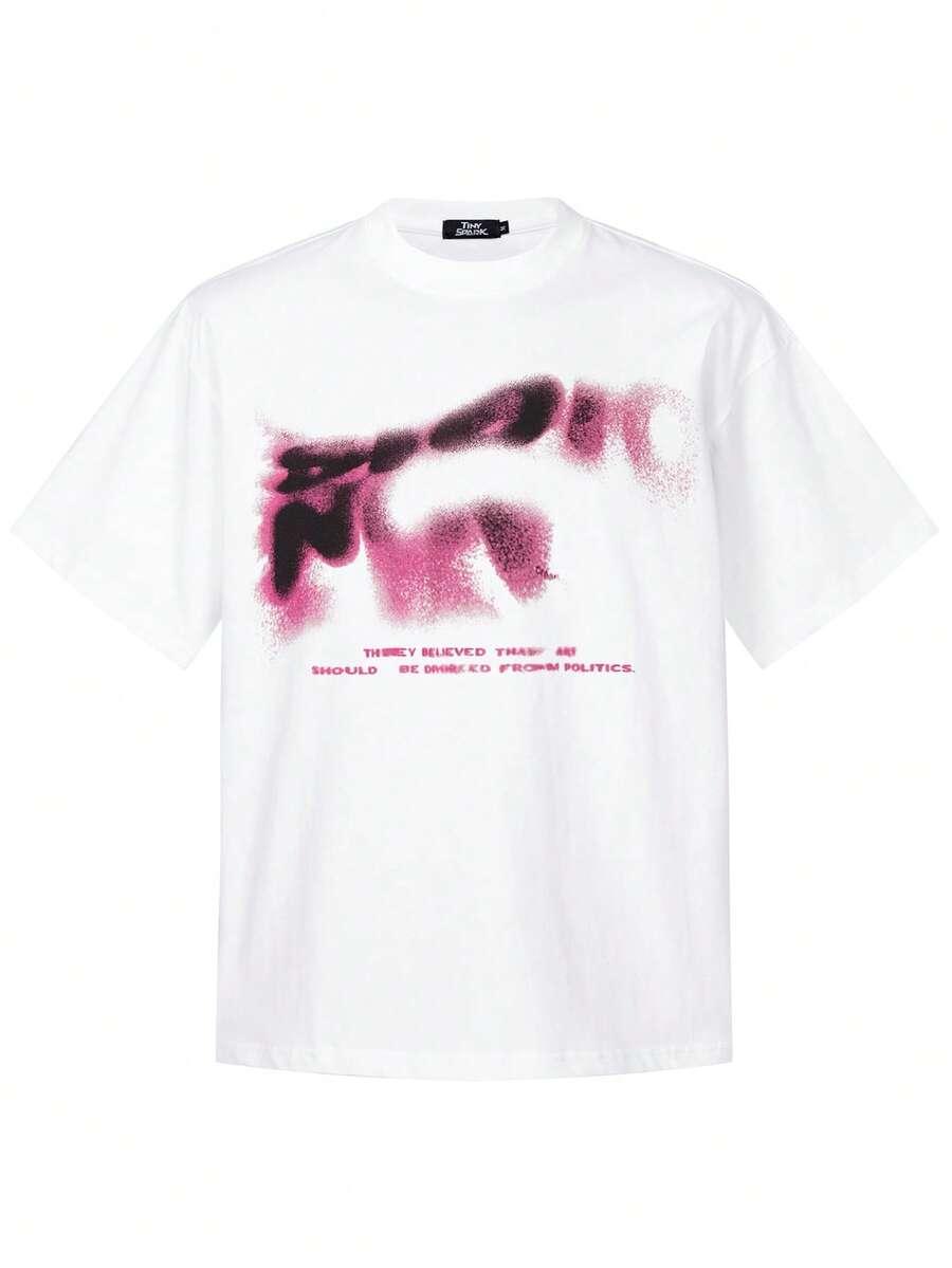 SHEIN BIAŁY T-SHIRT NADRUK S06__S