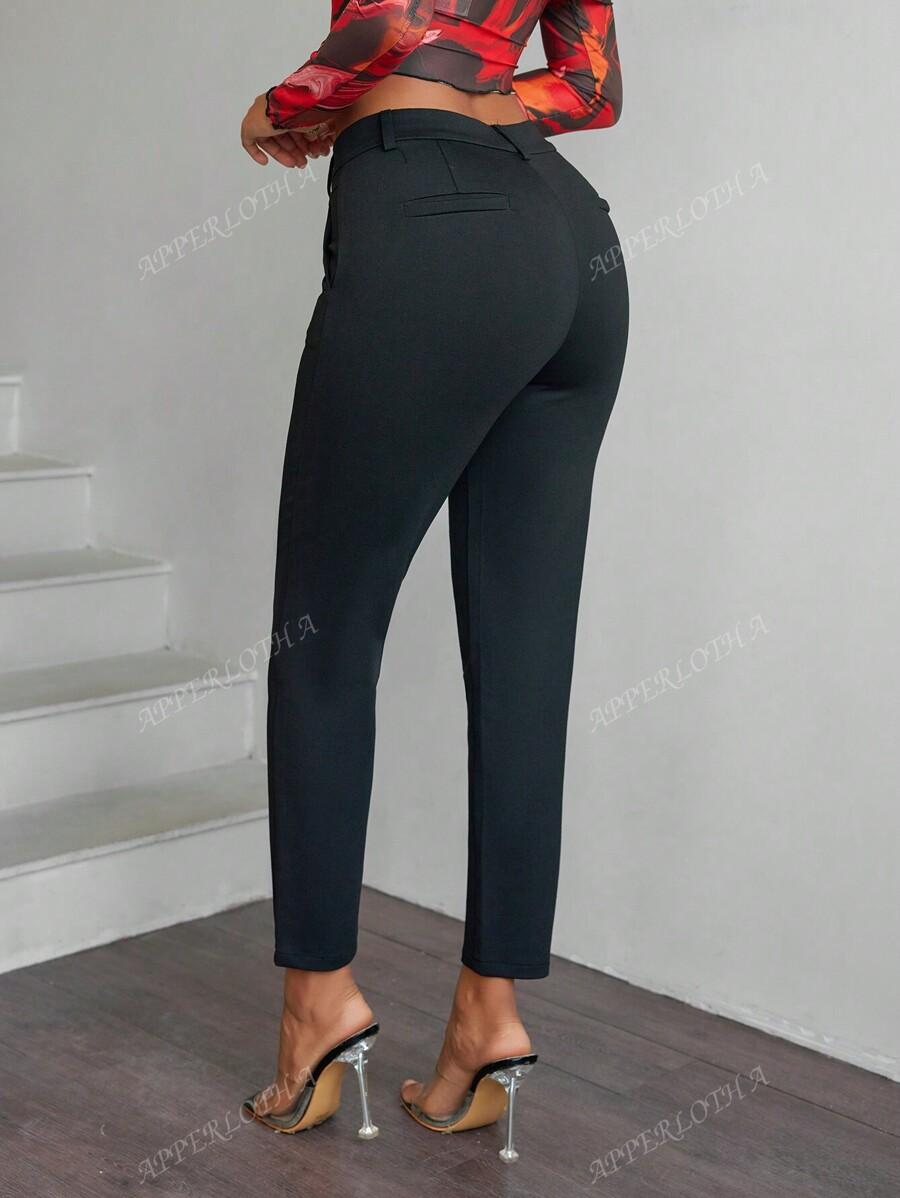 SHEIN CZARNE SPODNIE RURKI S06__L
