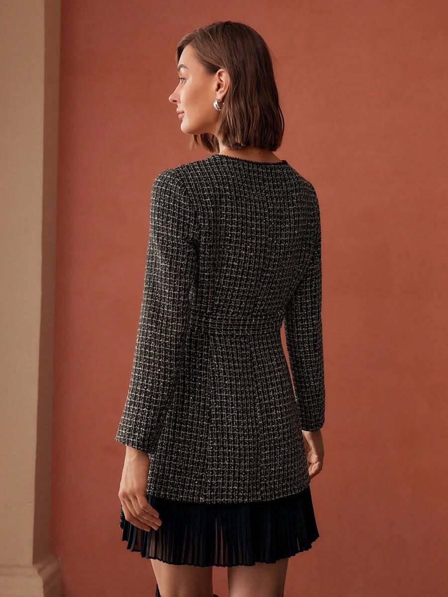 SHEIN MINI SUKIENKA DŁUGI RĘKAW S06__S