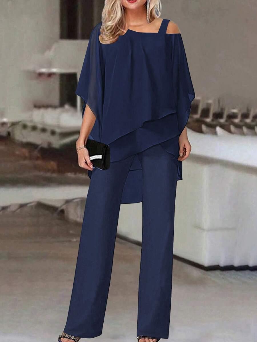 SHEIN GRANATOWE SPODNIE CASUAL S06__XXL