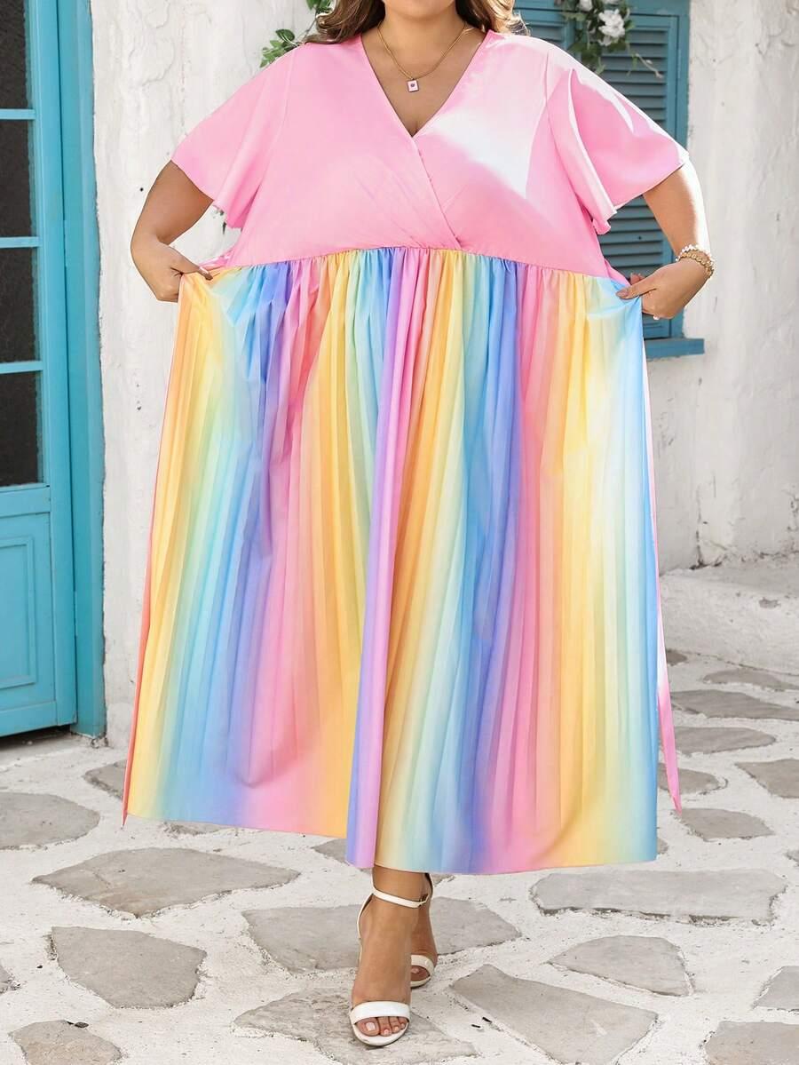 SHEIN WIELOKOLOROWA PLISOWANA SUKIENKA S06__54