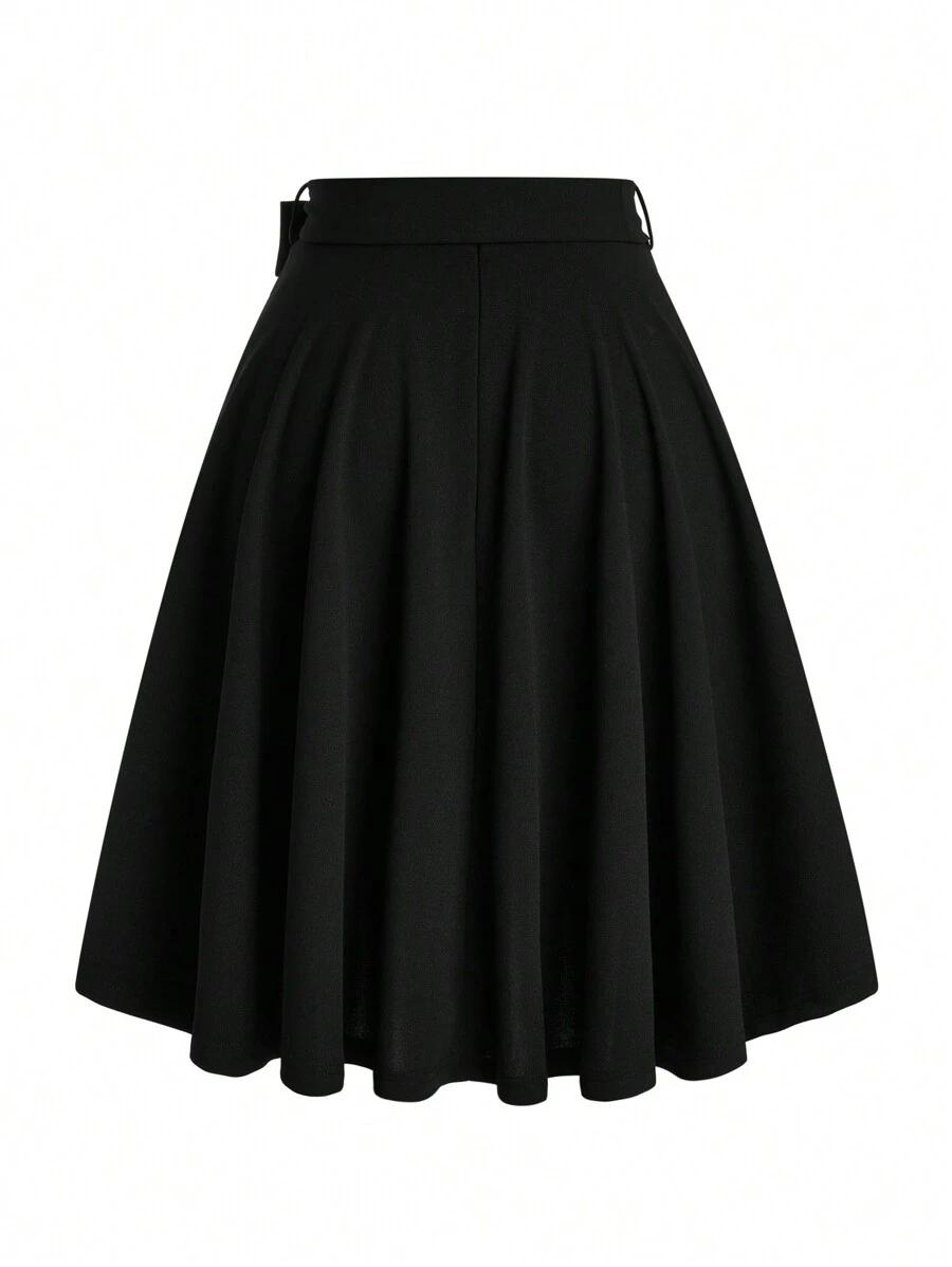 SHEIN CZARNA SPÓDNICA ZAMEK S06__50