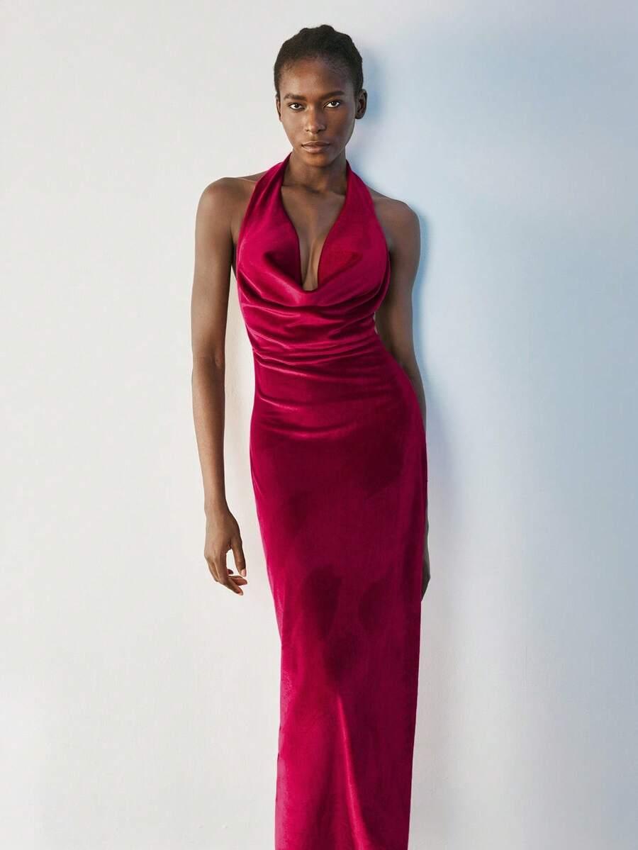 SHEIN CZERWONA MAXI SUKIENKA S06__S
