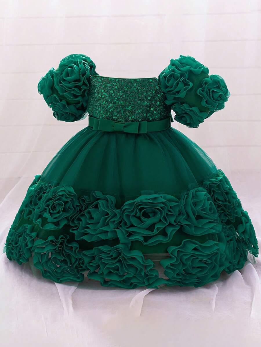 SHEIN ZIELONA SUKIENKA CEKINY S06__92/98