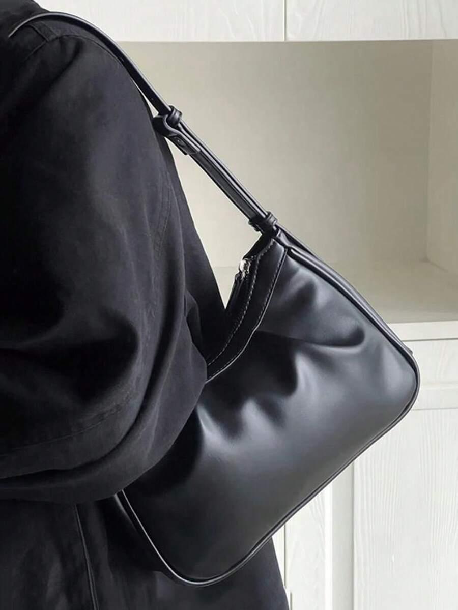 SHEIN CZARNA TOREBKA IMITACJA SKÓRY S07__27X8X18CM