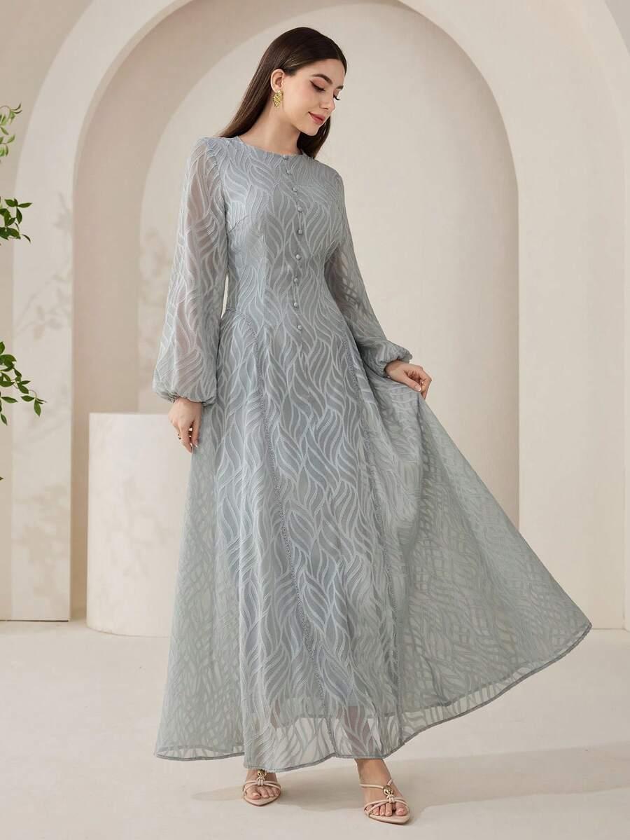 VEILORIE SZARA MAXI SUKIENKA S09__M