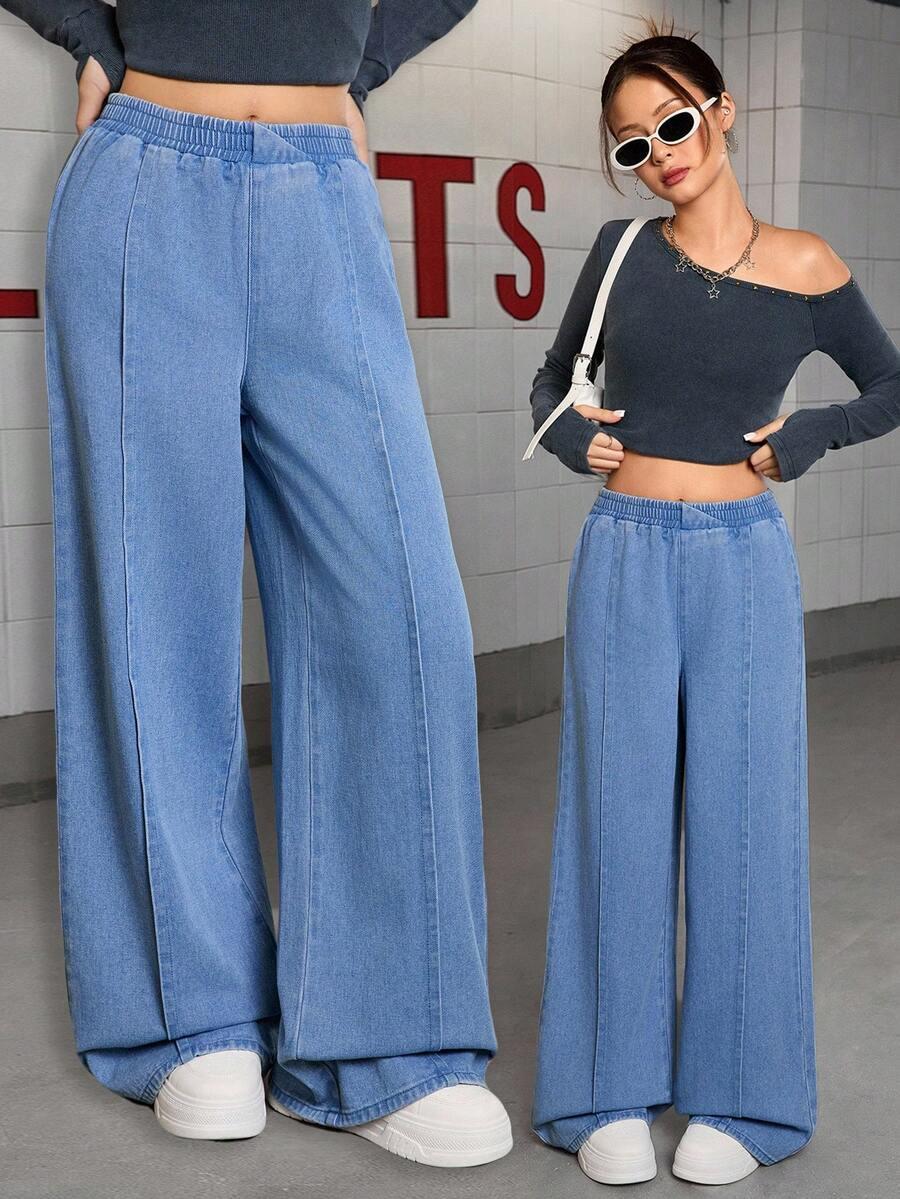 SHEIN NIEBIESKIE SPODNIE JEANS S06__172-178