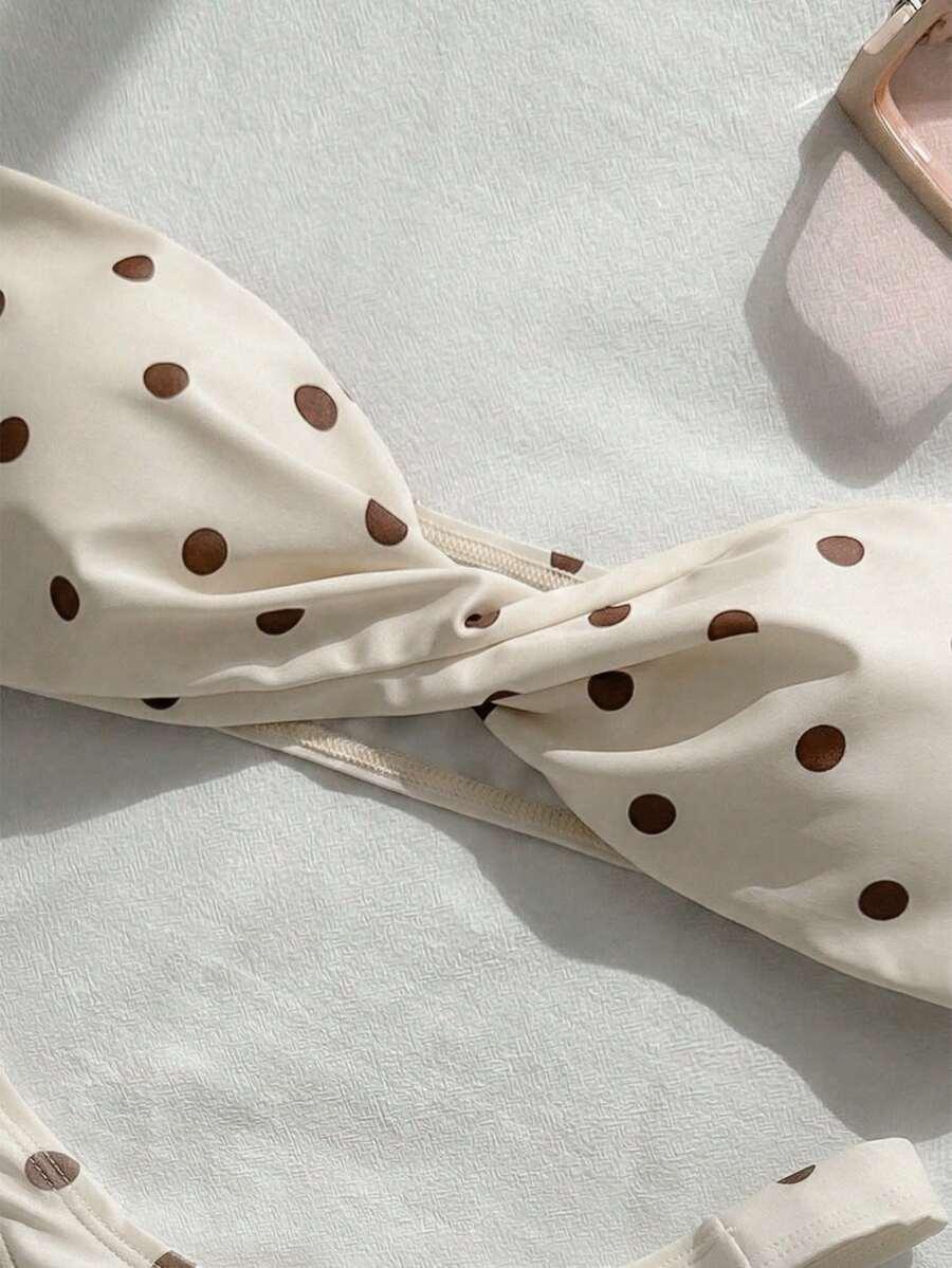 SHEIN DWUCZĘŚCIOWY STRÓJ KĄPIELOWY GROSZKI PK01__M