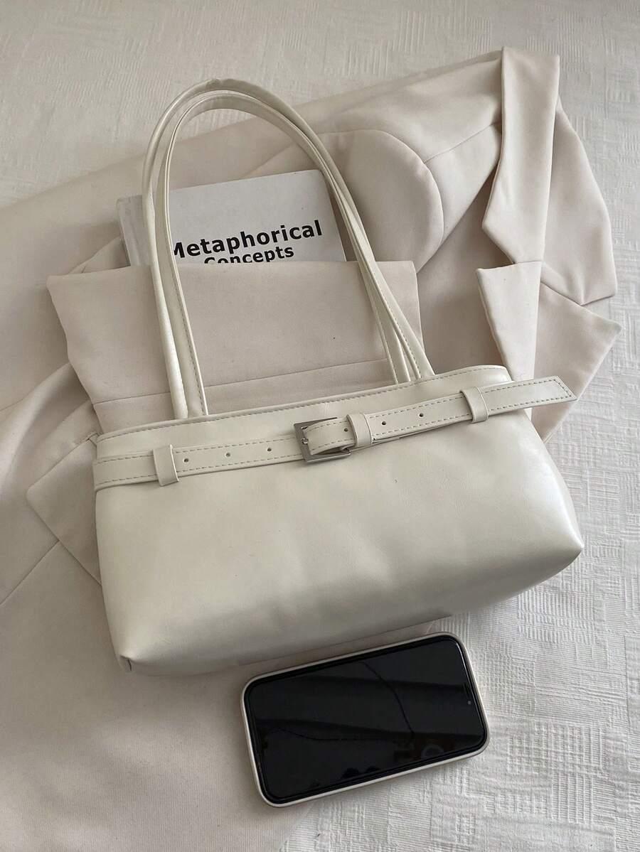 SHEIN KREMOWA TOREBKA NA RAMIĘ S07__27X9X13CM