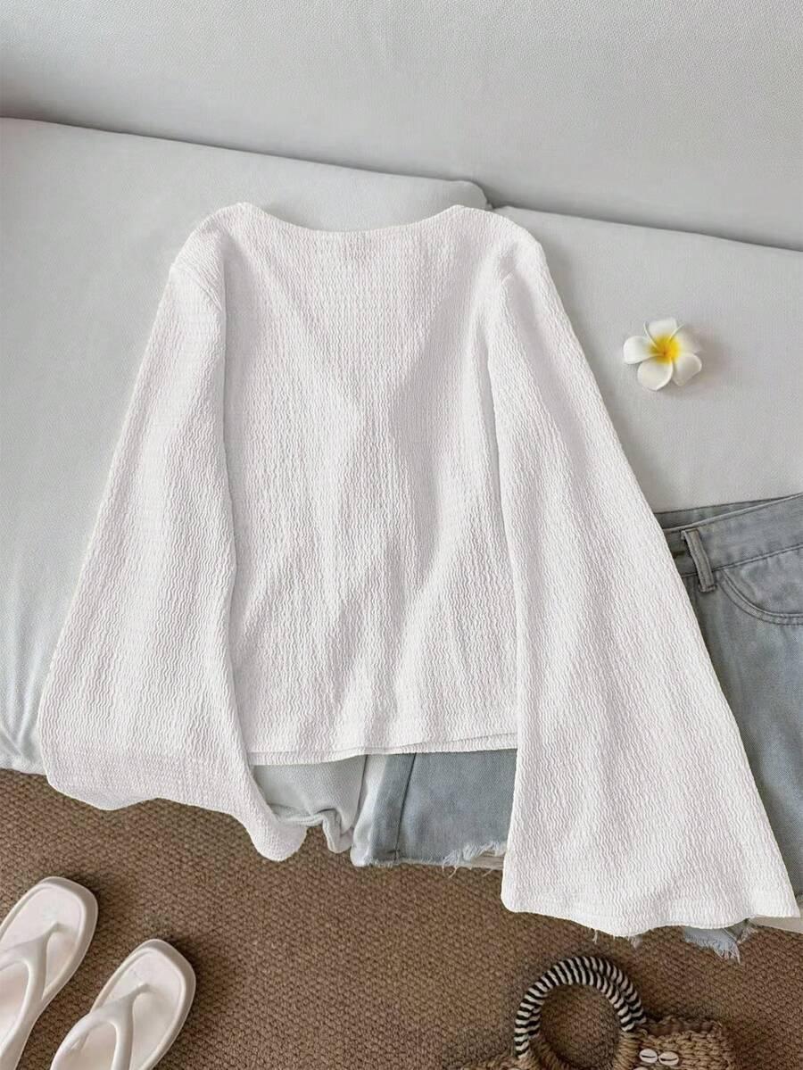 SHEIN BIAŁA BLUZKA TEKSTURA S06__M