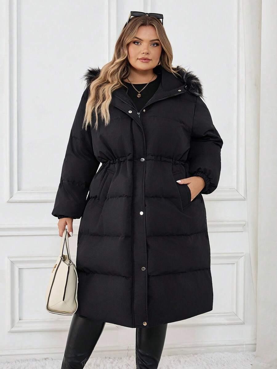 SHEIN CZARNA PIKOWANA KURTKA KAPTUR W01__62