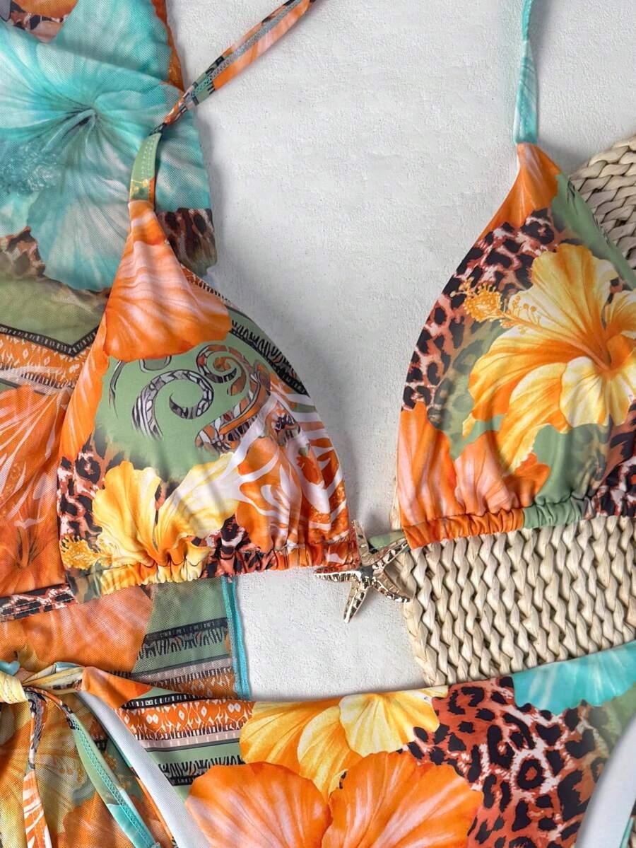 SHEIN DWUCZĘŚCIOWY STRÓJ KĄPIELOWY SPÓDNICA KOMPLET S06__50