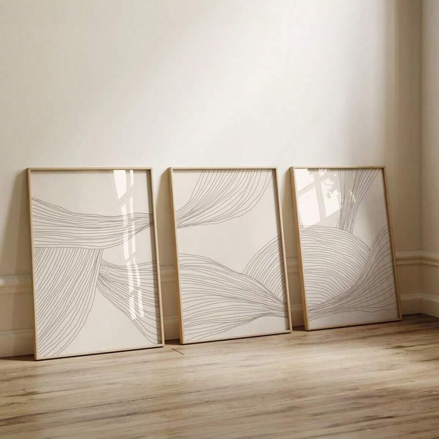 SHEIN BEŻOWY PLAKAT 3-PACK S07__40X60CM