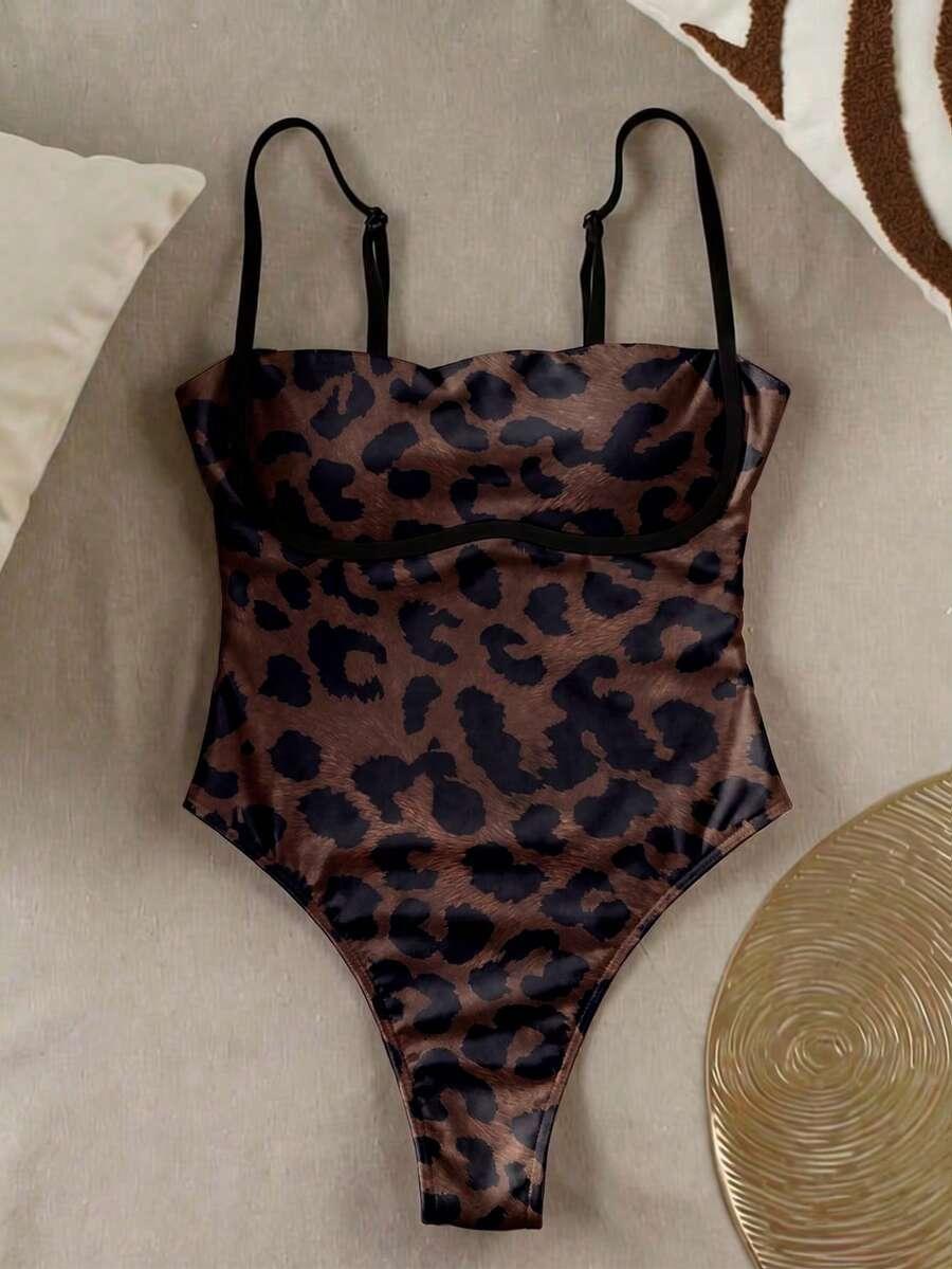 SHEIN JEDNOCZĘŚCIOWY STRÓJ KĄPIELOWY ANIMAL PRINT S09__