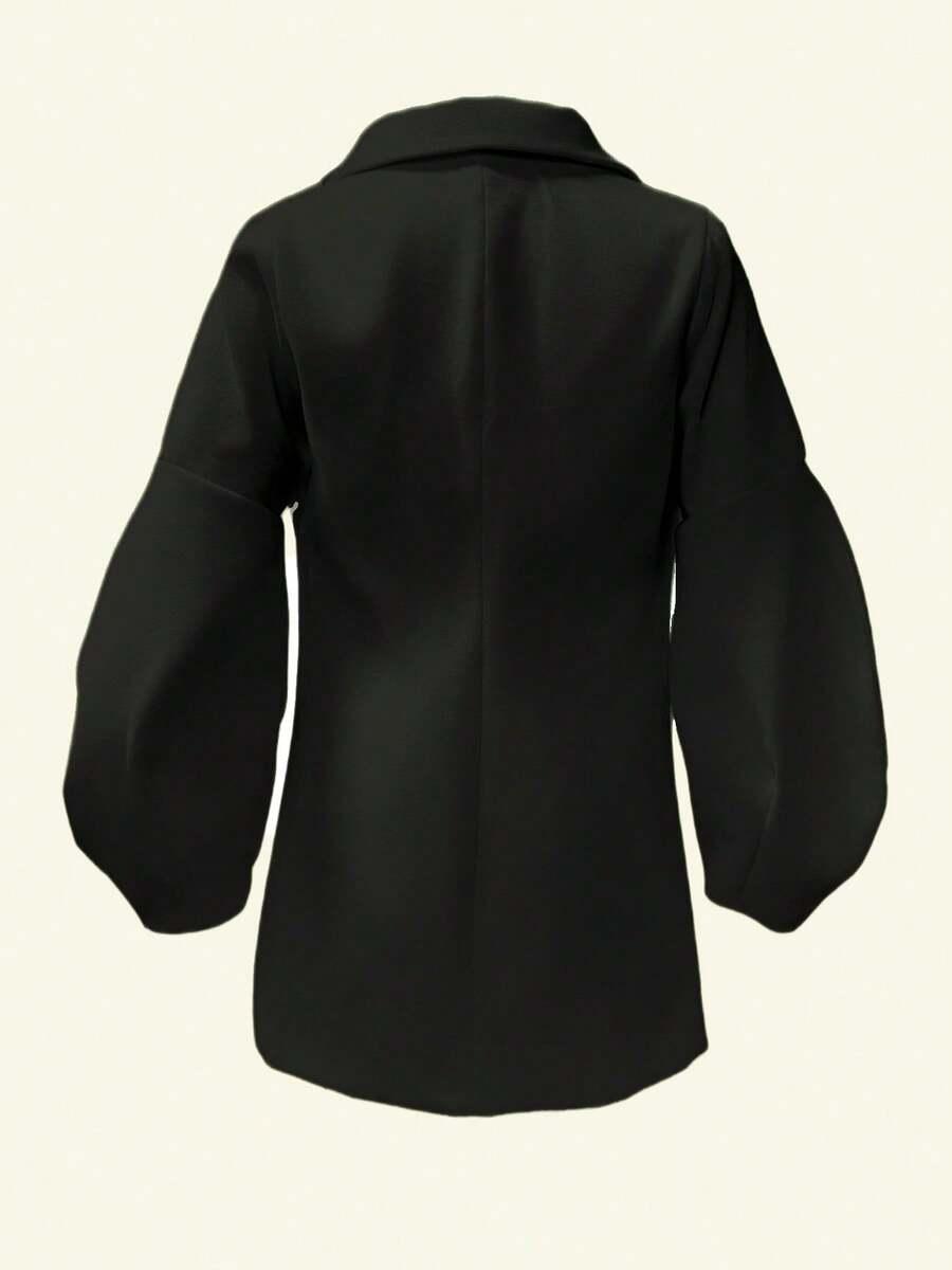 SHEIN CZARNY KLASYCZNY PŁASZCZ W01__S