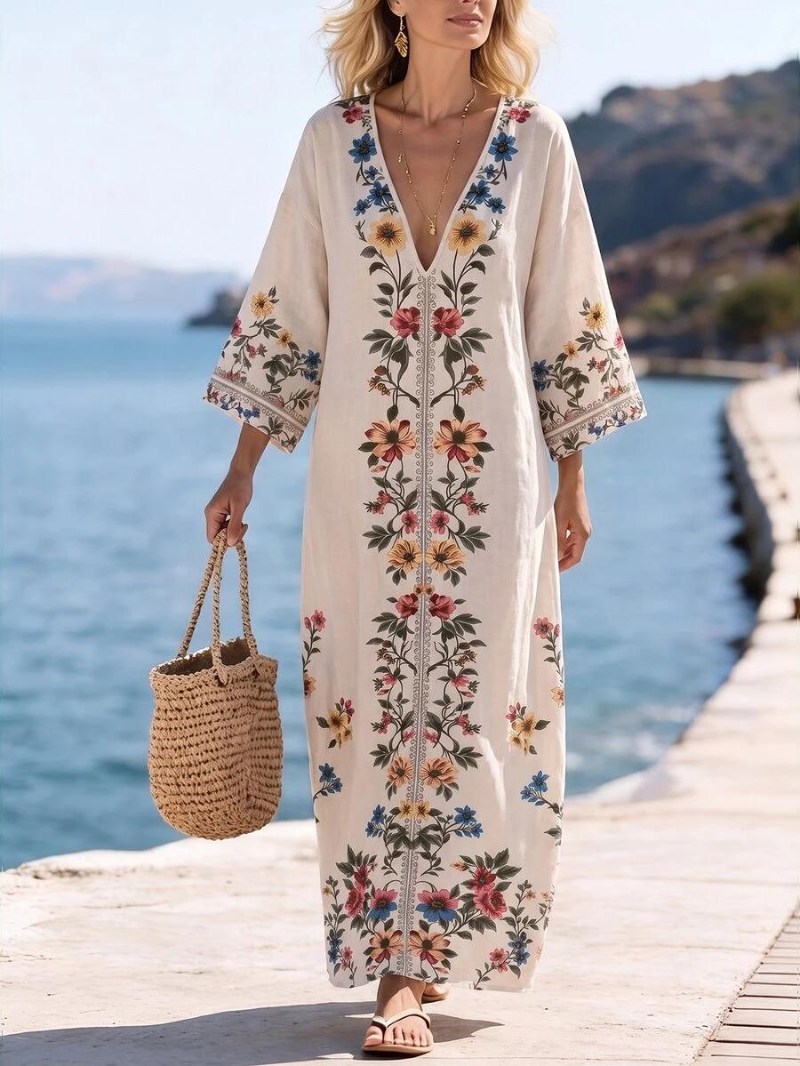 SHEIN MAXI SUKIENKA KWIATY S06__XL