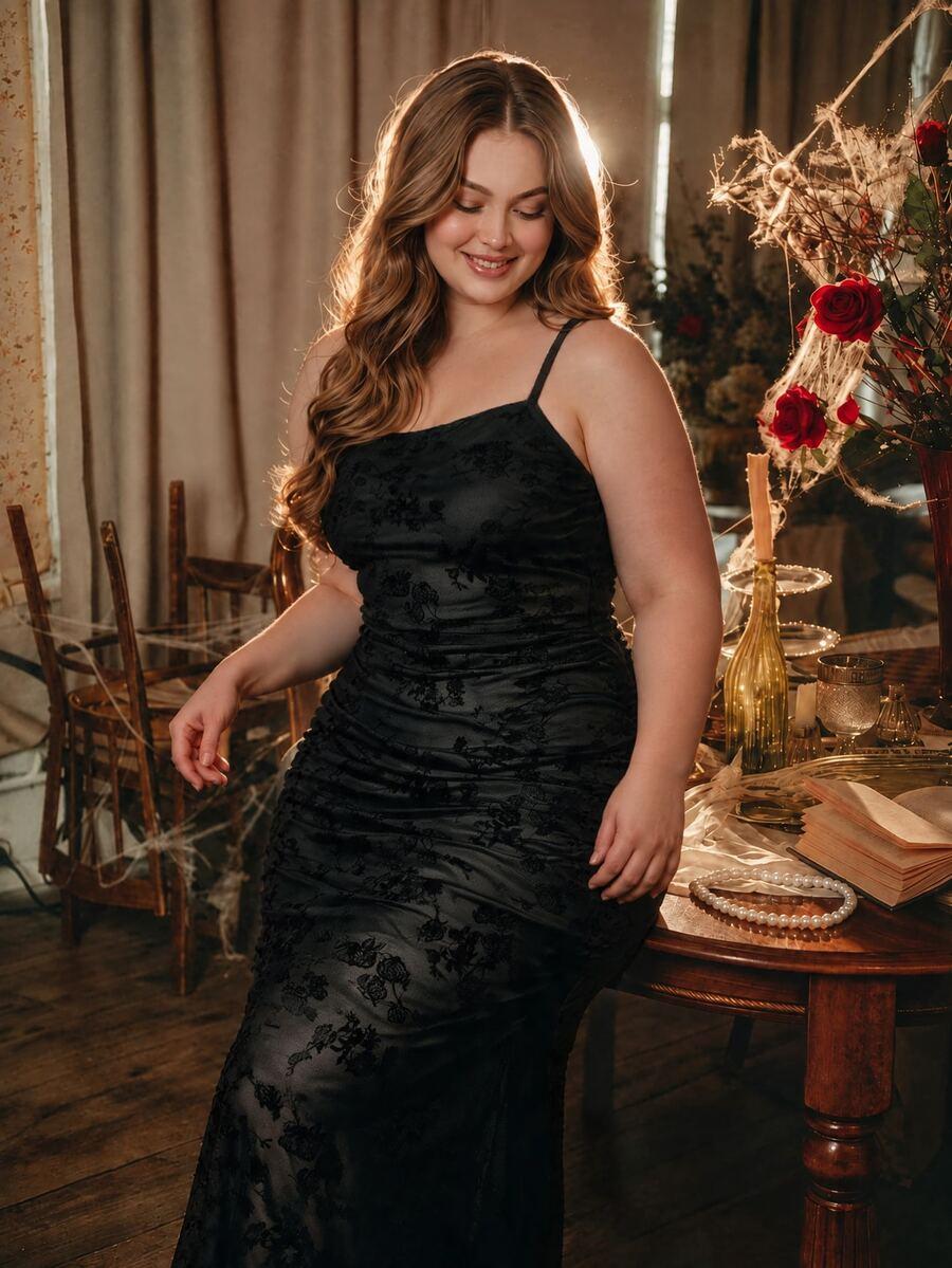 SHEIN CZARNA MIDI SUKIENKA S06__52