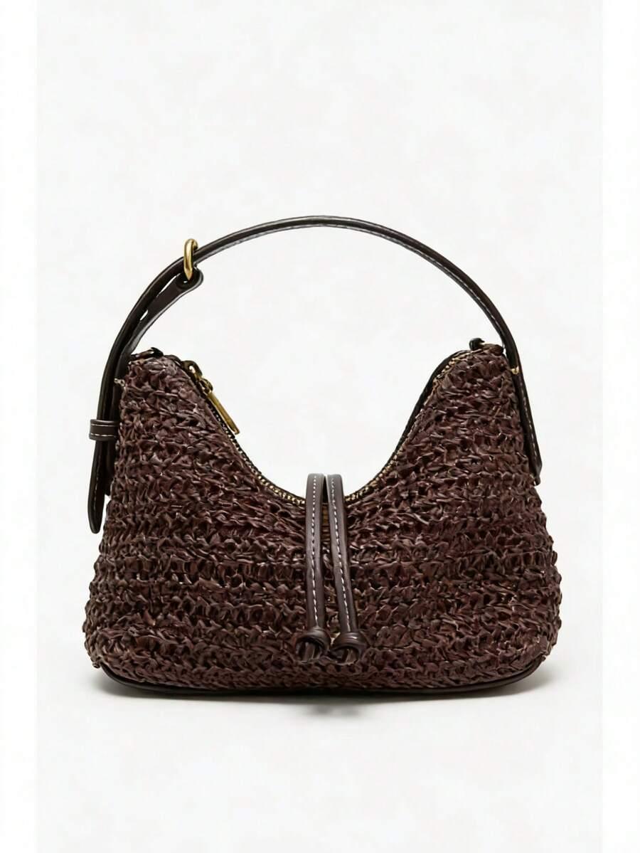 SHEIN BRĄZOWA TOREBKA ZAMEK S07__22X10X16,5CM