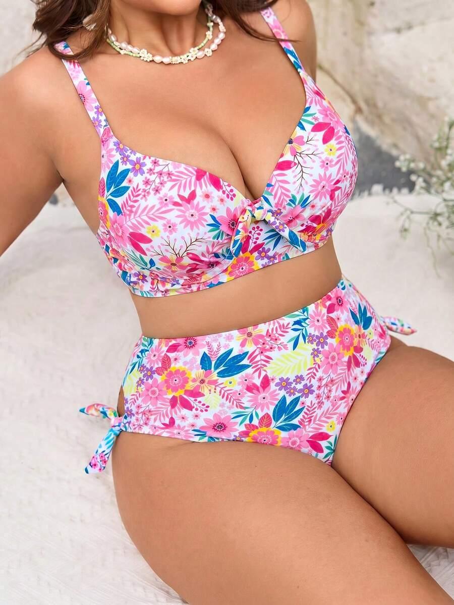 SHEIN DWUCZĘŚCIOWY STRÓJ KĄPIELOWY WZÓR KWIATY S09__46