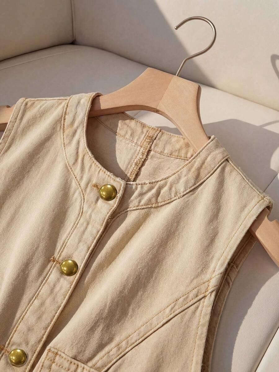 SHEIN JEANSOWY KOMPLET KAMIZELKA SPÓDNICA S09__M