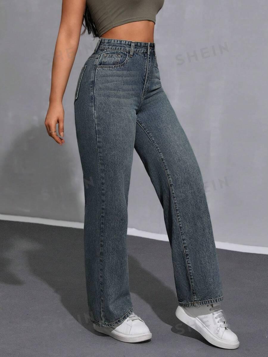SHEIN PROSTE SPODNIE JEANS S06__L