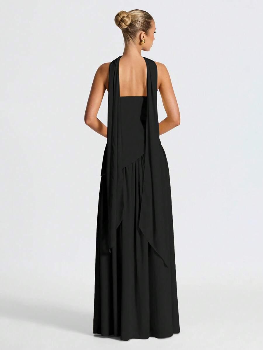 SHEIN CZARNA MAXI SUKIENKA