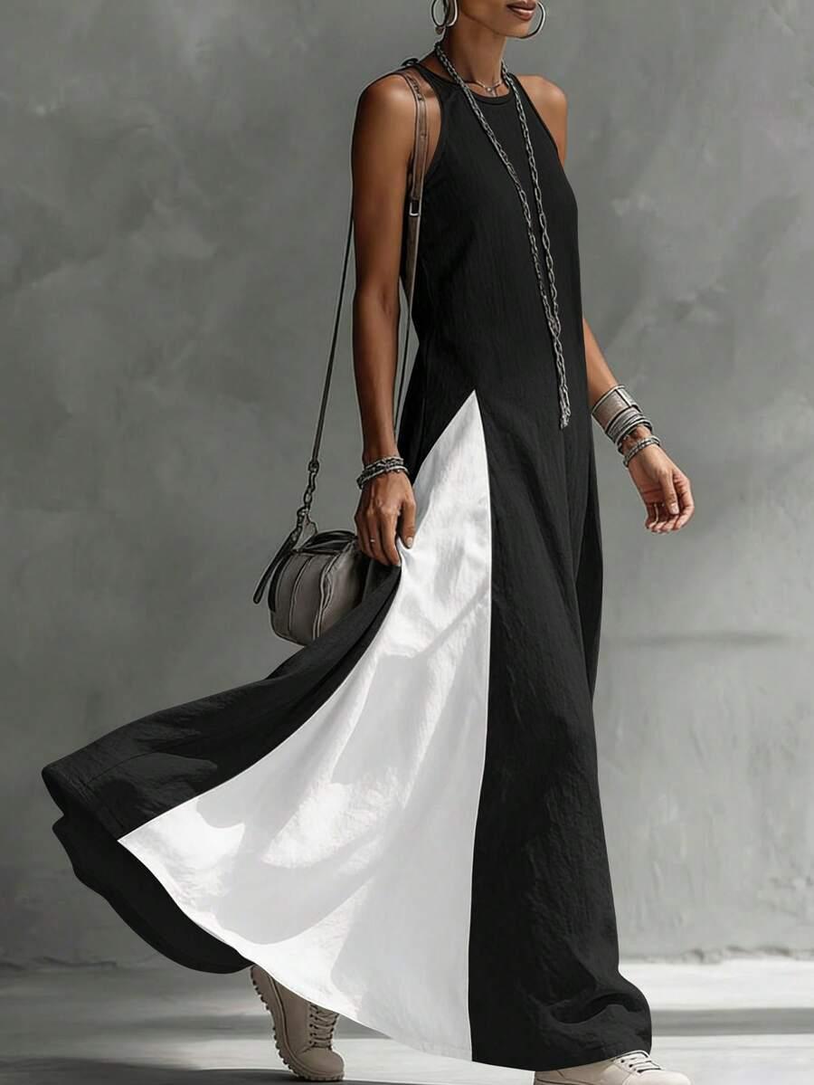 SHEIN MAXI SUKIENKA KONTRAST S06__S
