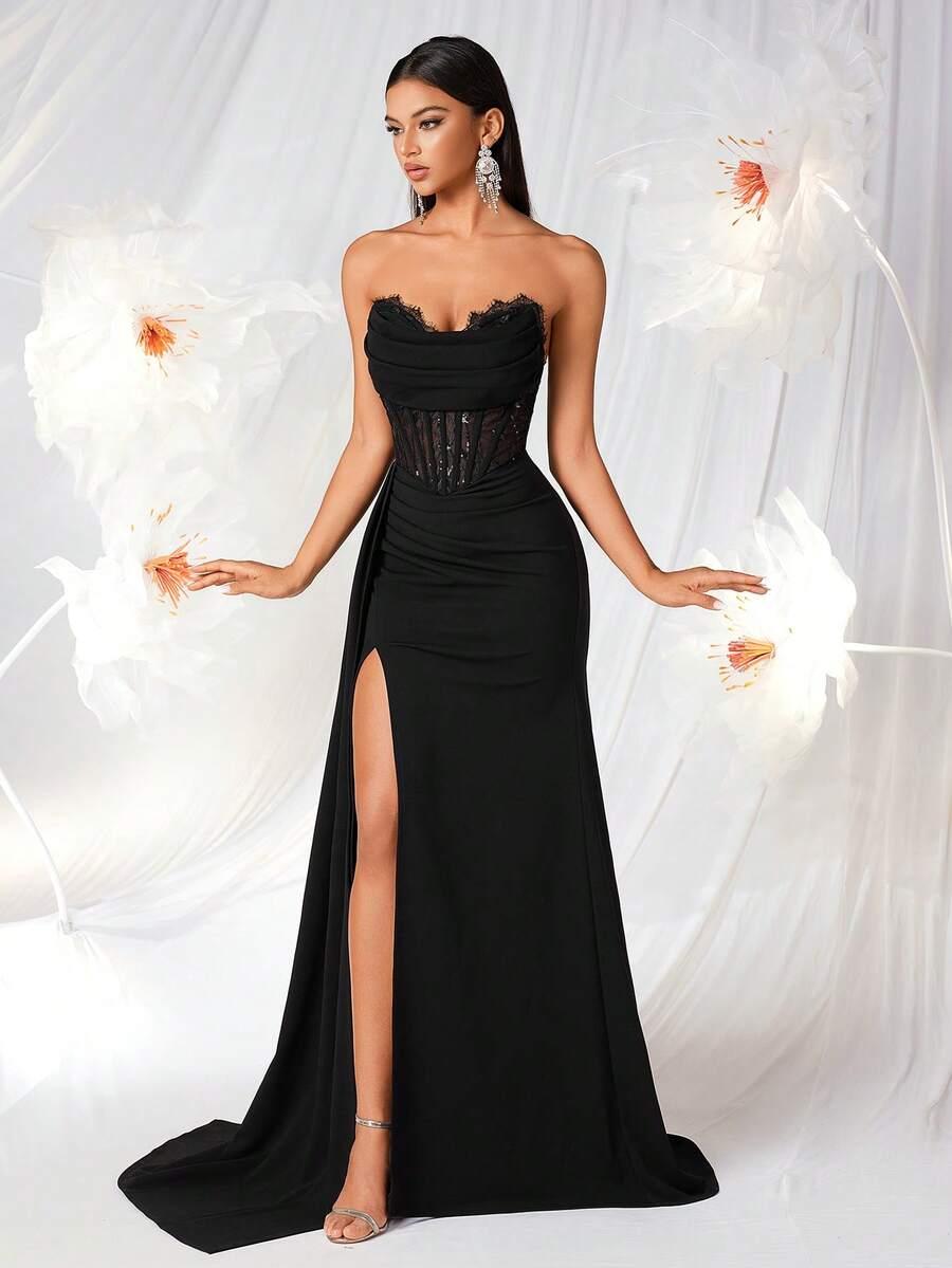 ADYCE CZARNA MAXI SUKIENKA