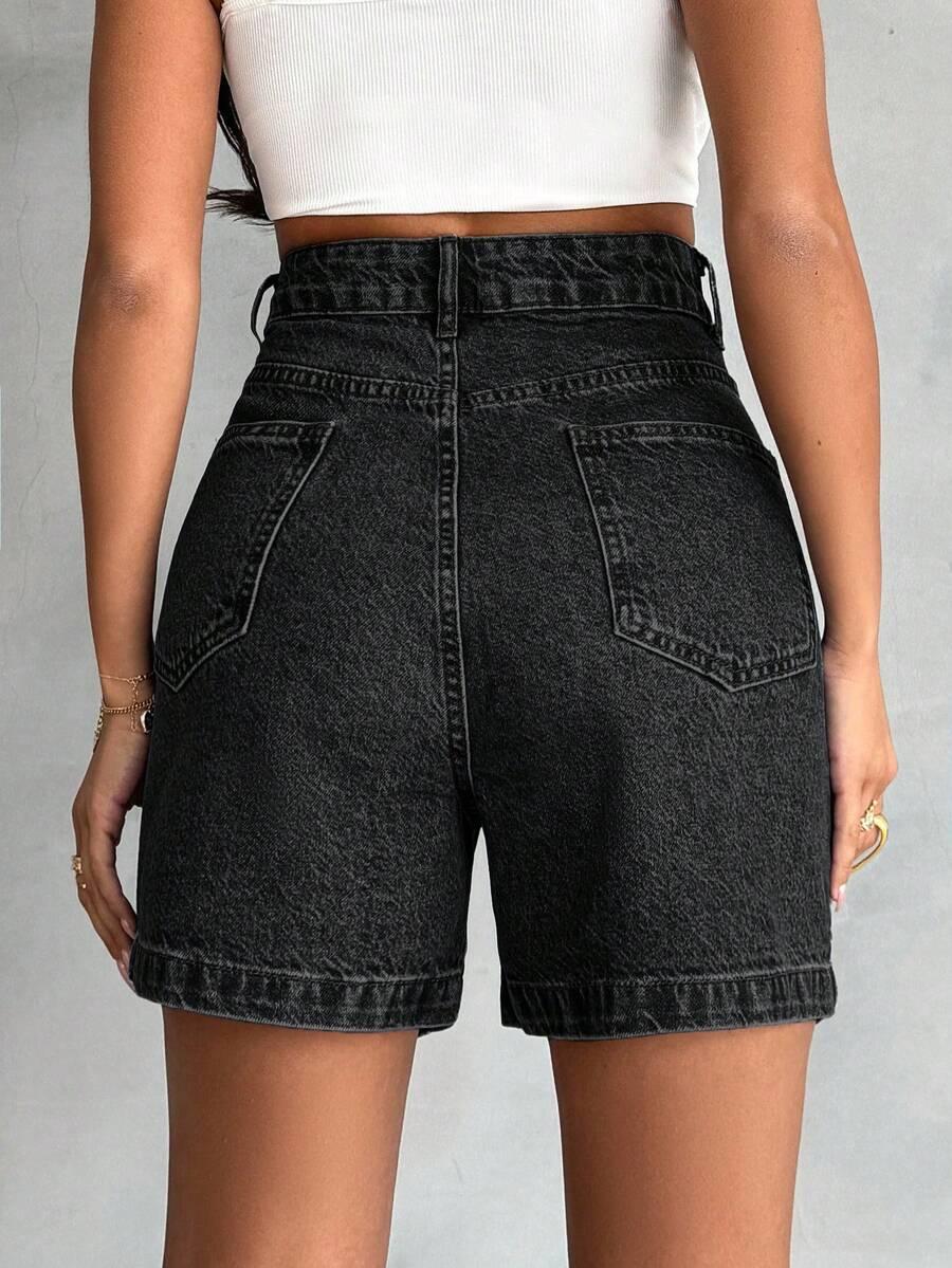 EURMUSE CZARNE SPODENKI JEANS S06__L